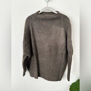 For The Republic brown knitted mock neck sweater. Size small.